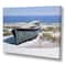 Designart - Blue Boat on Beach - Nautical & Coastal Canvas Artwork
